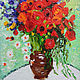 Oil painting on the motif of still life with red poppies Vincent van G, Pictures, Rossosh,  Фото №1