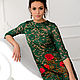 Green lace dress with embroidery, openwork festive dress, Dresses, Novosibirsk,  Фото №1