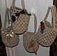 Handbags made of jute with a variety of decor, Classic Bag, Kaluga,  Фото №1