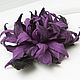 Order Brooch-clip leather Purple Dahlia. Decoration leather. lanssveta. Livemaster. . Brooch-clip Фото №3