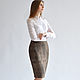 Brown skirt with slit. Skirts. Skirt Priority (yubkizakaz). Online shopping on My Livemaster.  Фото №2