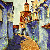 Картины и панно handmade. Livemaster - original item Paintings: urban landscape of Morocco BLUE CITY 2. Handmade.