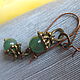 Order Jade earrings on long schwenz. Natural stone. Rimliana - the breath of the nature (Rimliana). Livemaster. . Earrings Фото №3