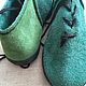 Синие зеленые мужские кожаные туфли ручной работы. Туфли. Таня Шульгина. Ярмарка Мастеров.  Фото №6