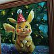 New Year's Pikachu. Miniature framed painting. Pictures. Tatiana Chepkasova. Online shopping on My Livemaster.  Фото №2