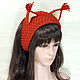 Order Headband with ears Squirrel, knitted hair red. Space Cat Knitting. Livemaster. . Bandage Фото №3