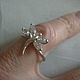 El anillo de la LIBÉLULA ' FIANITY,plata de ley 925. Rings. Gems&Silver Jewelry. Интернет-магазин Ярмарка Мастеров.  Фото №2
