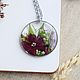 Pendant with real flowers. A pendant with a red flower as a gift to a girl. Pendant. OrlovaResinJewelry. My Livemaster. Фото №4