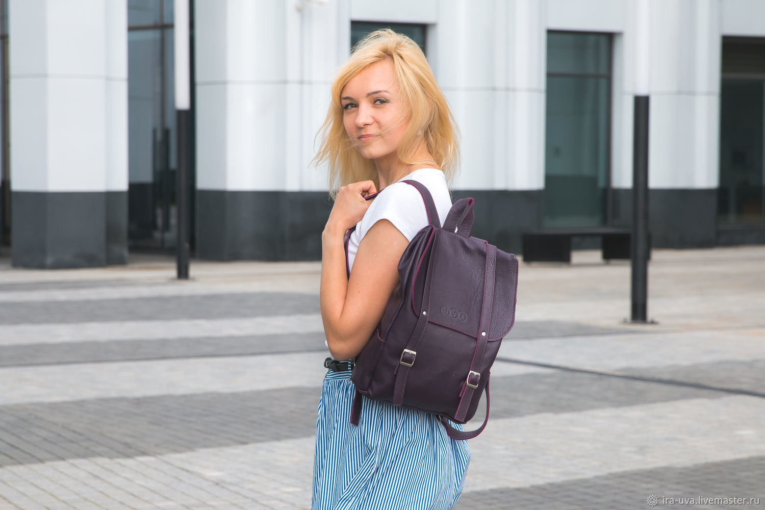 Рюкзак кожаный "Москва" фиолетовый в интернет-магазине на Ярмарке ...