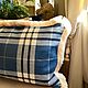 Декоративная подушка в клетку с бахромой. Элементы интерьера. Olga Agishina/ikat.decor. Ярмарка Мастеров.  Фото №5