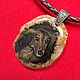 Portrait of a pet, a dog, to order from a photo. Lacquer miniature. Pendant. lacquer miniature. My Livemaster. Фото №6