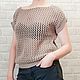 Топ сетка летний из хлопка женский вязаный 44-46. Топы. AccessoriesWool мягко и комфортно. Интернет-магазин Ярмарка Мастеров.  Фото №2