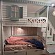 Заказать Детская двухъярусная кровать домик с лестницей комодом из массива. SCANDI. Ярмарка Мастеров. . Кровати Фото №3