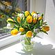 Тюльпаны в вазе. Букет цветов в вазе с имитацией воды. Декор для дома, Композиции, Таганрог,  Фото №1