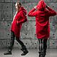 Красная  толстовка анорак Osoi  из трикотажа. Худи женское. Кофты. Niobi.store. Ярмарка Мастеров.  Фото №6