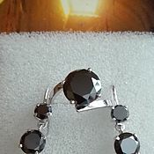 Украшения handmade. Livemaster - original item Ring and earrings with black moissanite 