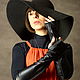 Ultra long black leather fingerless gloves with zipper in the form of crystals, Gloves, Dusseldorf,  Фото №1