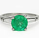 2.40ct Platinum Tapered Diamond Emerald Engagement Ring,Colombian Emer, Rings, West Palm Beach,  Фото №1