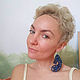 Pendientes de encaje azul. Earrings. Ekaterina Panfilova. Интернет-магазин Ярмарка Мастеров.  Фото №2