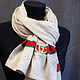 Beige Italian knitted scarf made of Gucci fabric. Scarves. Platkoffcom. My Livemaster. Фото №4