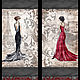 Элегантные дамы в вечерних платьях (D100506) - рисовая бумага, А4, Бумага для скрапбукинга, Москва,  Фото №1
