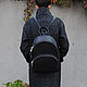 Рюкзак кожаный Hemis maxi С017M (черный, карамель). Рюкзаки. INTENT. Интернет-магазин Ярмарка Мастеров.  Фото №2