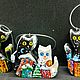 Неразлучники. Котики маленькие , подвеска. Мини фигурки и статуэтки. каморка ПАПЫ КАРЛО  Е. Строгановой. Интернет-магазин Ярмарка Мастеров.  Фото №2