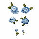 Вышивка аппликация Голубые розы декоративный элемент, Аппликации, Москва,  Фото №1