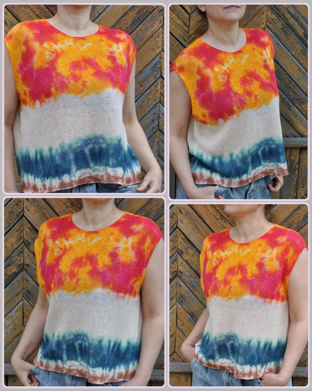 Майка безрукавка вязаная Tie-dye в интернет-магазине Ярмарка Мастеров ...