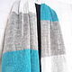 Order Knitted mohair scarf, Down stole with knitting needles mohair turquoise. Lace Shawl by Olga. Livemaster. . Wraps Фото №3