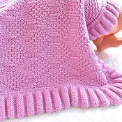 Работы для детей, handmade. Livemaster - original item blankets for kids: Knitted plaid for a newborn girl.100% merino. Handmade.