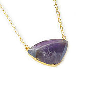 Украшения handmade. Livemaster - original item Purple amethyst pendant, amethyst pendant in gold. Handmade.
