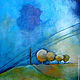 Картина  Ощущение  неба    акрил   синий деревья природа  пейзаж, Картины, Москва,  Фото №1