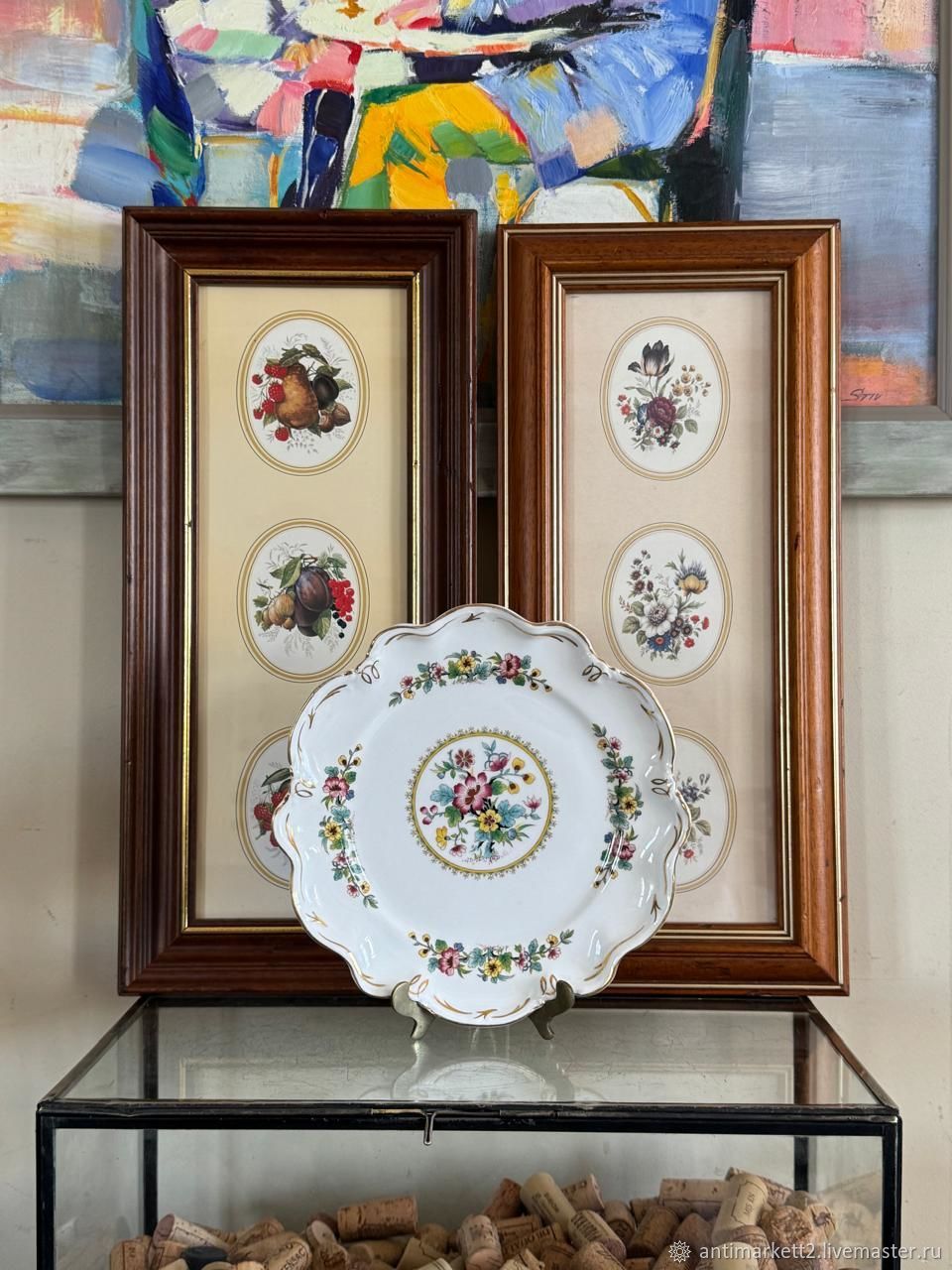 Винтаж: Блюдо Coalport, картина панно печать в раме, Картины винтажные, Москва,  Фото №1