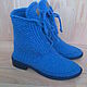 Wool blend knit boots ( color - jeans ). Ankle boot. Makosh. Online shopping on My Livemaster.  Фото №2