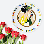 Сувениры и подарки handmade. Livemaster - original item A decorative plate on Stephanie`s wall as a gift on February 14th. Handmade.