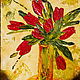 Order Painting 'Ruby Tulip' oil 15/20 miniature. Anji's favourite pictures (anzhela-a). Livemaster. . Pictures Фото №3