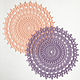 Crocheted relief napkin made of cotton (peach and lilac). Doilies. bessonova-yana. Online shopping on My Livemaster.  Фото №2