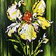 Painting with a large iris. White iris in the picture. The picture in the living room, Pictures, Moscow,  Фото №1
