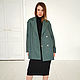 Oversize wool coat Malachite wool demi-season green short. Coats. mozaika-rus. My Livemaster. Фото №6