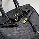 Сумка из кожи питона черная в стиле Hermes Birkin 30. Сумка-тоут. PYTOSHASHOP. Ярмарка Мастеров.  Фото №9