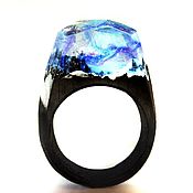 Украшения handmade. Livemaster - original item Wooden ring Northern lights. Handmade.