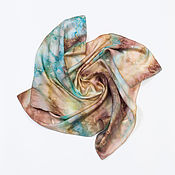 Аксессуары handmade. Livemaster - original item Silk satin shawl, hand-painted. Handmade.