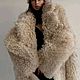 Заказать Экомех в стиле Balenciaga в бежевом цвете. Итальянские ткани Gontess. Ярмарка Мастеров. . Мех Фото №3