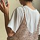 Майка-сетка с пайетками (бежевая с золотистыми пайетками). Майки. MY FLOWER KNITTING. Ярмарка Мастеров.  Фото №4