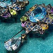 Украшения handmade. Livemaster - original item Queen Anne Pendants earrings with blue Topaz. Handmade.
