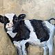 Calf Oil painting 20 x 30 cm beige, Pictures, Moscow,  Фото №1