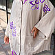Linen parka with purple embroidery. Parkas jacket. NATALINI. My Livemaster. Фото №5