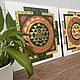 Шри Янтра / Sri Yantra (herbal green with gold) / 50х50 см. Янтра. CaLendula Art | Янтры. Ярмарка Мастеров.  Фото №6