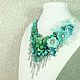 Order Turquoise Parfait. Choker, removable floral decor. ms. Decorator. Livemaster. . Necklace Фото №3